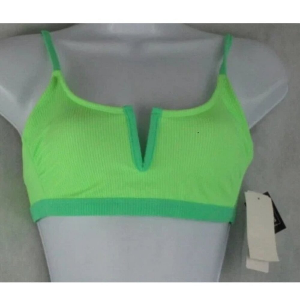 NWT Salt + Cove Juniors V-Wire Bralette Bikini Top Swimsuit, Mint Green